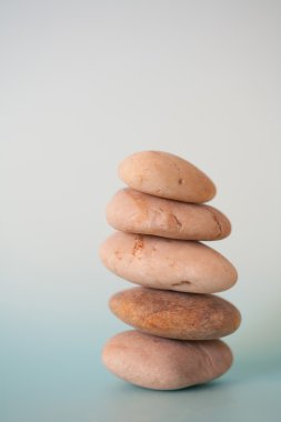 pile of natural golden stones balancing