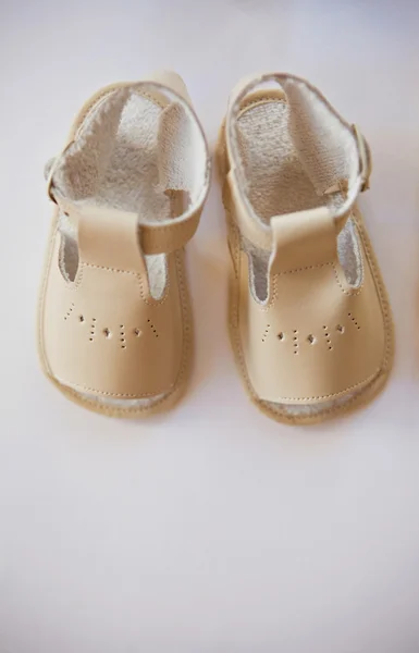 Pair of soft baby shoes — Stock Photo, Image
