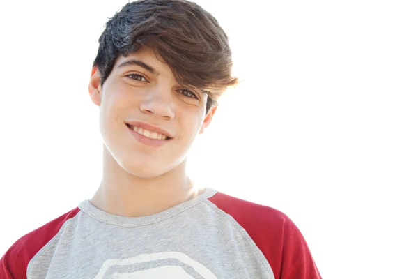 Portrait of an attractive and joyful teenager student boy — Stockfoto