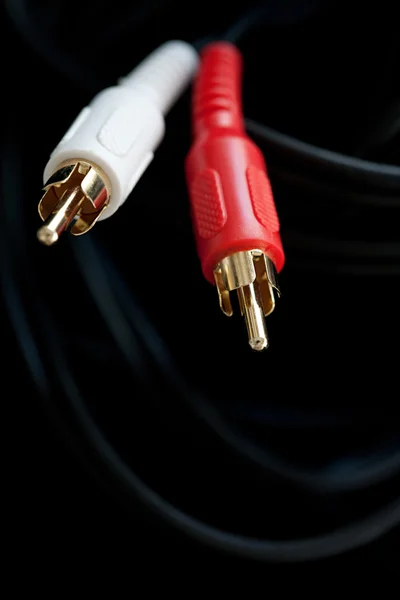 Pair of metallic jacks connection pluggings — Stock Fotó