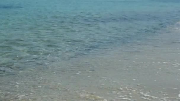 Rolando ondas do mar em uma costa de areia branca — Vídeo de Stock