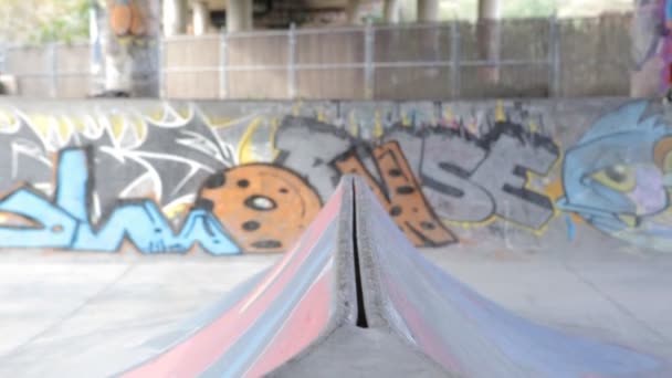 Vrienden training in een skatepark — Stockvideo