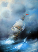 Картина, постер, плакат, фотообои "favourable wind. marine painting.", артикул 100389628