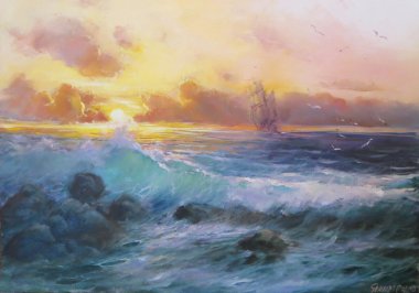 İyi akşamlar. Sahil. Gemi