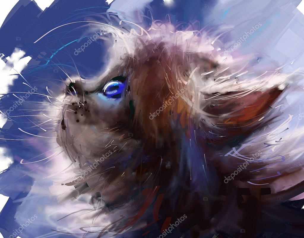 Cat digital art Cat. Digital painting. — Stock Photo © yakimenko