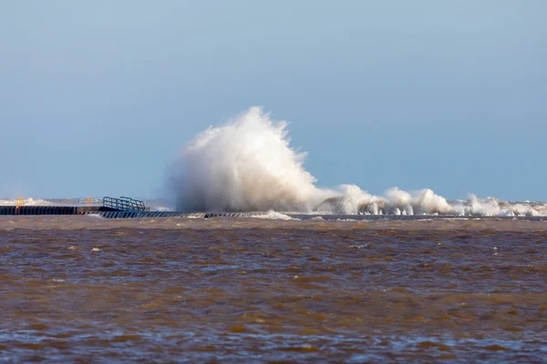 Onde Sul Lago Michigan Nel Wisconsin — Foto Stock