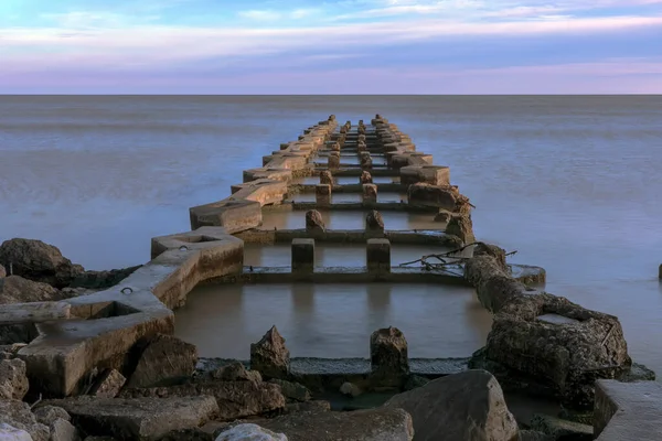 Vecchio Molo Sul Lago Michigan Nel Wisconsin — Foto Stock