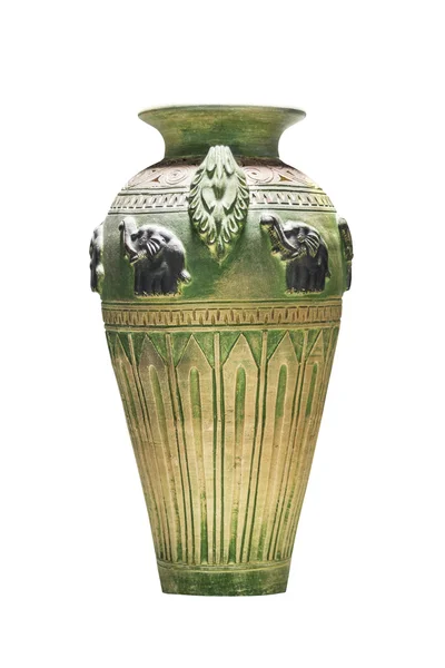 Pottery vase isolated on white — Stock Photo, Image