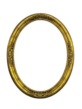 Golden klasik elips çerçeve izole 