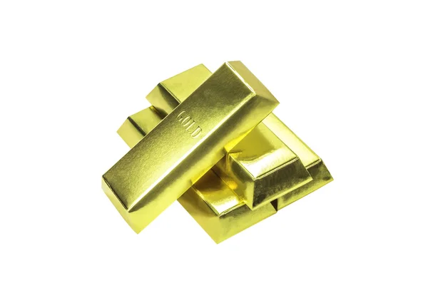 Barre d'oro isolate su bianco — Foto Stock