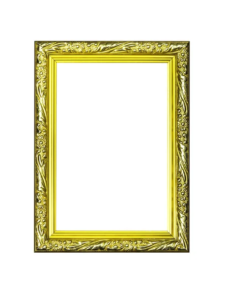 Quadro dourado antigo isolado — Fotografia de Stock