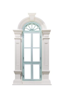 Yeşil klasik pencere çerçevesi