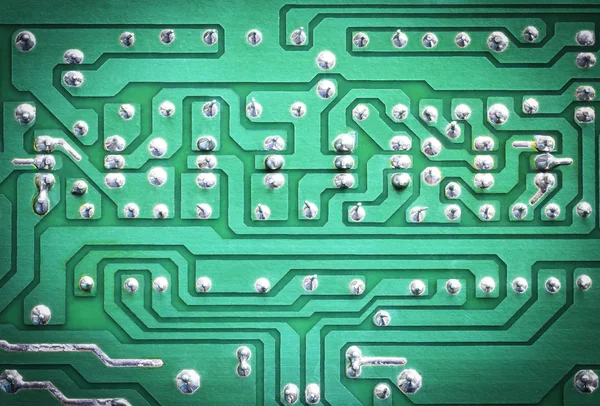 Electronic green circuit board — Stock Photo, Image