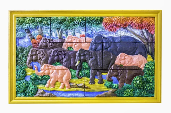 Decorazione piastrelle desiderio elefante — Foto Stock