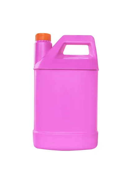 Pink plastic bottle isolated — Stock Photo, Image