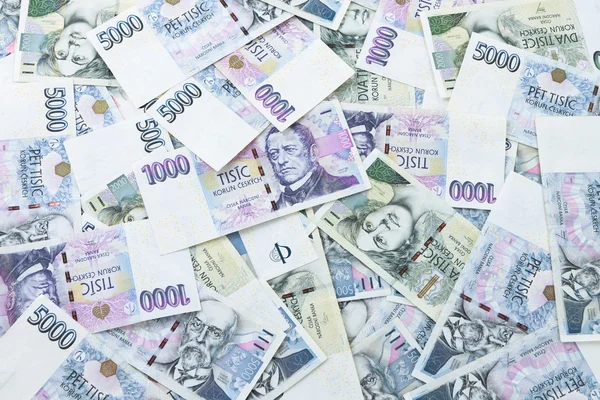 Czech paper money on white background — Stock Photo, Image
