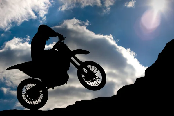 Isolated motocros jump — Stock Photo, Image