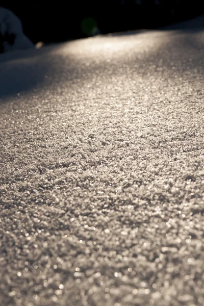 Textura de invierno - detalle nieve con sol y cristales —  Fotos de Stock