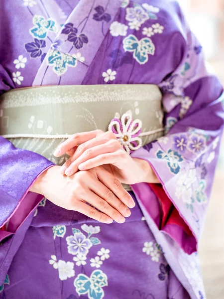 Kimono Frau Kimono Ist Eine Traditionelle Japanische Kleidung — Stockfoto