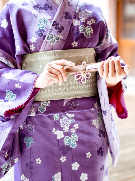 Kimono Frau Kimono Ist Eine Traditionelle Japanische Kleidung — Stockfoto