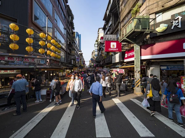 Keelung Miaokou Éjszakai Piac Homlokzata 2021 Április Tajvani Keellungban — Stock Fotó