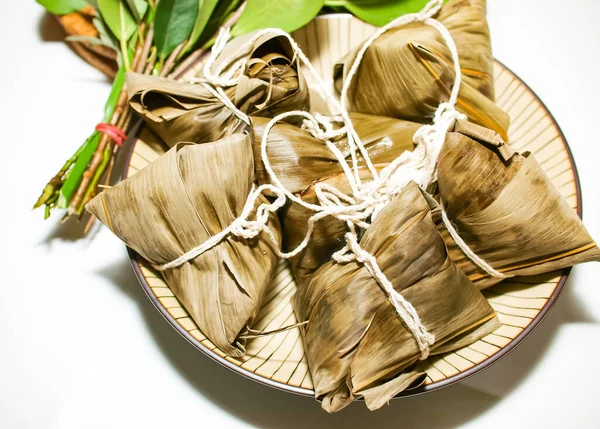 Dragon Boat Festival Čínská Rýže Knedlík Maso Zongzi — Stock fotografie