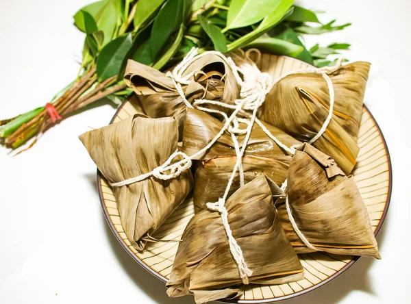 Dragon Boat Festival Čínská Rýže Knedlík Maso Zongzi — Stock fotografie