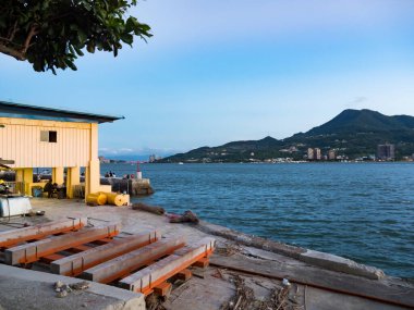 Tamsui balıkçı limanı, Tayvan manzarası.