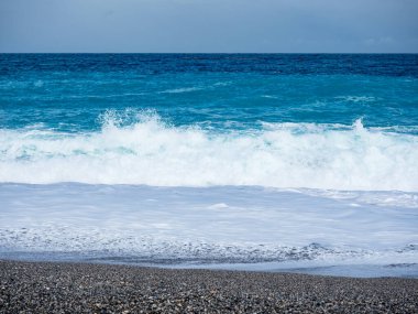Hualien, Tayvan 'daki plaj ve deniz.