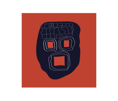 resim, kırmızı zemin üzerinde sanat, yüz silueti, beyin, düşünceler