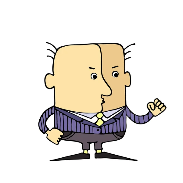 Caricature head gesture ,the fist.