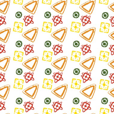 Vector abstract pattern for design, orange triangles, yellow squares