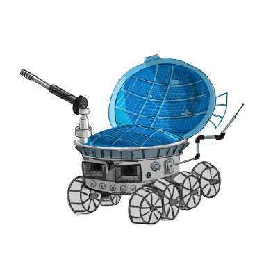Beyaz arka plan üzerinde izole rover
