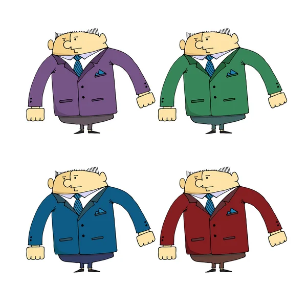 Farklı kıyafetler içinde çalışan güvenlik görevlisi karikatürler seti