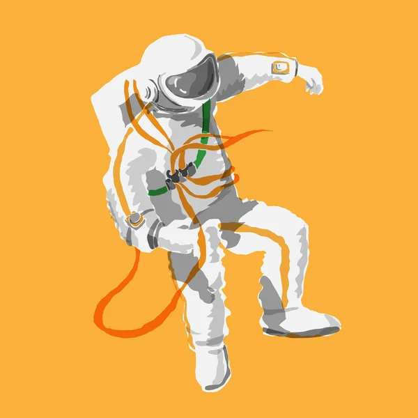 Αστροναύτης επιπλέουν στο διάστημα χρώμα χωρίς περίγραμμα — Διανυσματικό Αρχείο