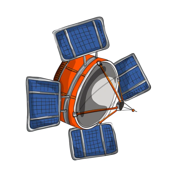 Stile de desene animate prin satelit — Vector de stoc
