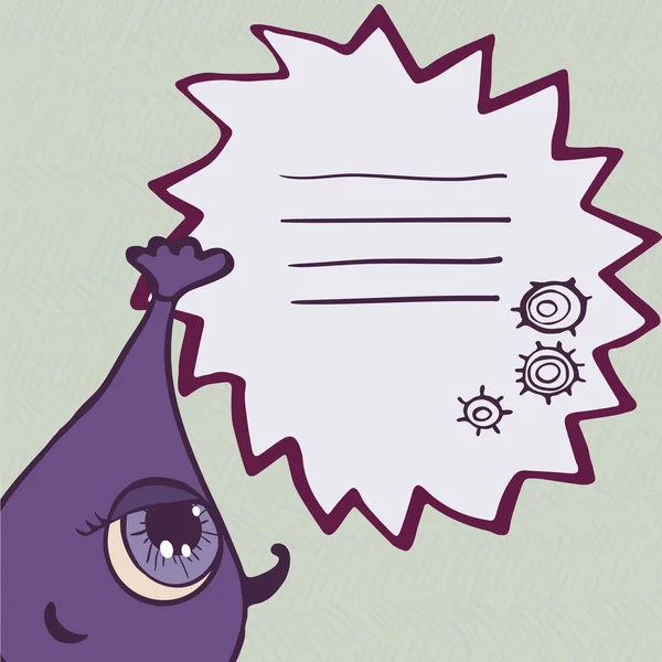有趣的紫色怪物与文本框架 — 图库矢量图片