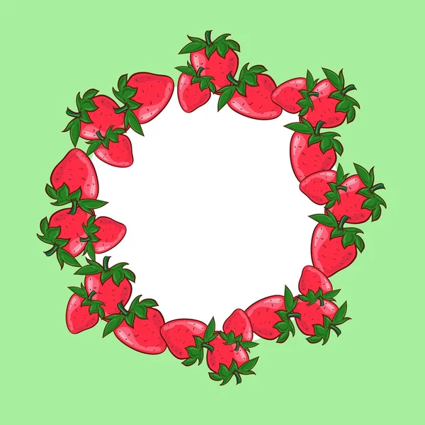 Cadre aux fraises — Image vectorielle