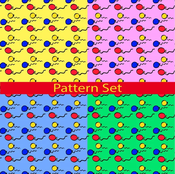  Set desen renkli balonlar ile