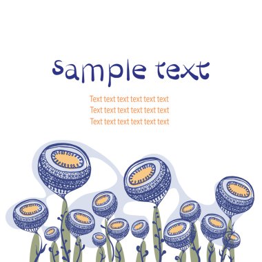 Metin için yer ile tuhaf çiçek kompozisyon