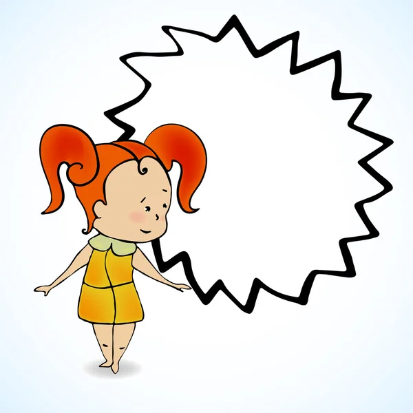 红头发的女孩矢量插画 — 图库矢量图片