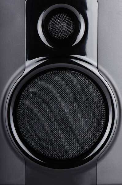 One loudspeaker closeup with two speakers and screens