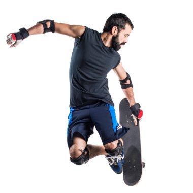 Atlama kaykay ile adam