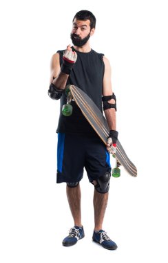 Bir para hareketi yapıyor patenci