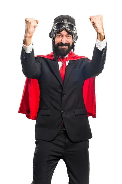 Biznesmen szczęście Super bohater — Zdjęcie stockowe