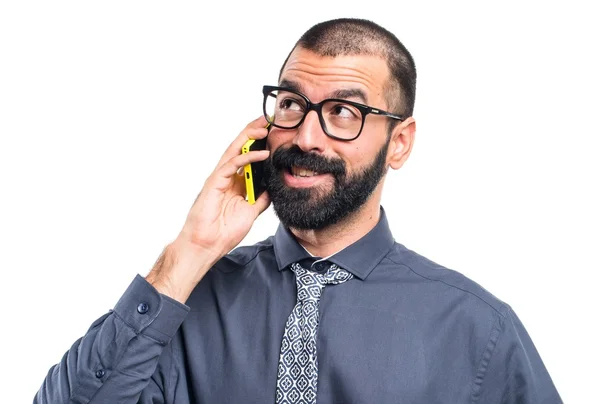 Uomo che parla con il cellulare — Foto Stock