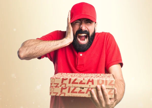 Frustrovaný Pizza doručovatel — Stock fotografie