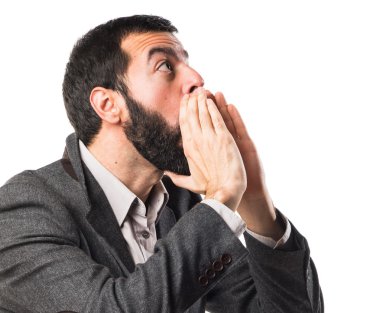 Adam izole arka plan