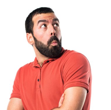 Yakışıklı adam önemsiz jest yapma