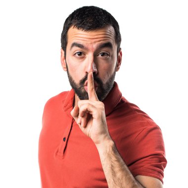 yakışıklı adam yapma sessizlik jest